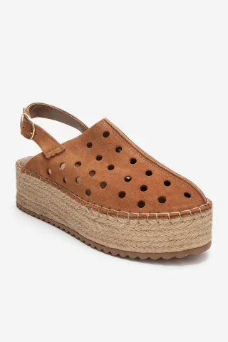 Fraga Leder Keilabsatz Sandale