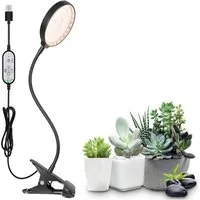 MUPOO Pflanzenlampe Pflanzenlampe LED, Dimmbar Pflanzenlicht Vollspektrum Mit Timer, 1 Clip mit 1 Lampenkopf, LED fest integriert, 1/2/3/4 Lampenköpfe,Dimmbar,Vollspektrum,USB,Timer
