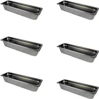 AcMax Thermoschüssel 6 Stück GN 2/4 Gastronormbehälter GN-Behälter Edelstahl Tiefe 100mm, (0-tlg)