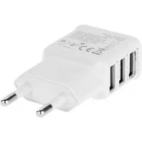 Trade-Shop Mini 3-fach USB Universal Netzteil Reiseadapter 220V Ladegerät Flach Mehrfachsteckdose 3-fach, Geeignet für Smartphone, Tablet, e-Book-Reader, Navigationsgerät etc.