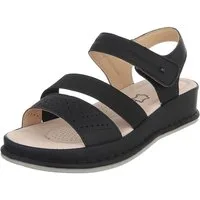 Ital-Design Damen Sandale mit Fersenriemen und Komfortsohle Riemchensandalette (91849633) Keilabsatz/Wedge Keilsandaletten in Schwarz