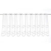 Gardinen Kranzusch Scheibengardine geschwungene Stick-Borte (1 St), Stangendurchzug, transparent, Stablöcher,transparent