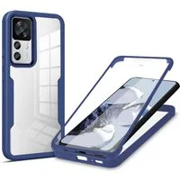 betterfon Handyhülle für Xiaomi 12T/12T Pro 2-teiliges 360° TPU Schutzcase Blau, 2-teiliges 360 Grad Case mit Rundumschutz und Displayschutz