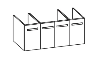 Artiqua 413 Waschtischunterschrank für Smyle Square 500253, 500225, (ehem. 120520, 120523) Graphit S 413-WU4T-K148-7098-401