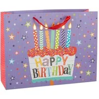 Idena Tragetasche Geschenktasche - Geburtstag, Kerzen, Landscape, 37 x 28,5 x 10,6 cm