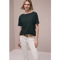 STREET ONE Kurzarmshirt Sommershirt in Struktur-Optik