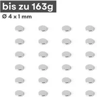 MaajeeKuto Magnet Neodym Magnet Ø4x1 mm N42 – Scheibenmagnet 163 g Haftkraft (20-St)