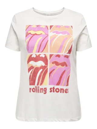 ONLY CARMAKOMA - CARROLL SS O-NECK REG TEE LC JRS cloud dancer - Gr. - S-42/44