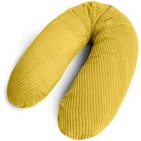 Amilian Stillkissen XXL 170 cm Schwangerschaftskissen Seitenschläferkissen U-Form, Set, mit Bezug, Cord-Optik, geräuscharm, Made in EU