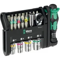 Wera Schraubendreher Wera Tool-Check Modular 1, 21-teilig, (Set), Magnetischer Bithalter, Adapter 870/1, Bitaufnahme 1/4"