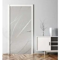 MyMaxxi Dekorationsfolie Türtapete Türposter Türfolie selbstklebend Blumenmuster Zeichnung groß, (Blumenmuster silber, 1St.}, Klebefolie Tür aufgerollt), Selbstklebend