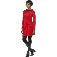 Smiffys Kostüm Star Trek TOS Uniformkleid rot, Weibliche Uniform in klassischen Look der Original-Serie