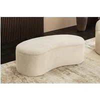 riess-ambiente Sitzbank ELEMENTAL 120cm champagner beige – Feinstrick Bouclé-Bezug, Stauraum (Einzelartikel, 1-St), bequeme Polsterbank aus Stoff mit Fach – ideal für Schlafzimmer & Flur