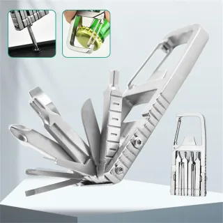 IPRee 13 in 1 Folding Multi-function Tool Stainless Steel Portable Bottle Opener Folding Screwdriver Outdoor Bicycle Rep