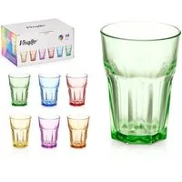 Annastore Glas Trinkgläser aus buntem Glas Bunte Wassergläser Saftgläser Limogläser, 340 ml, Spülmaschinenfest