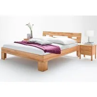 Home affaire Massivholzbett Modesty I Bett mit robustem Fußgestell in Winkelform (hohe Belastbarkeit: 200kg je Seite), aus massiver Kernbuche, FSC-zertifiziert, viele Breiten zur Auswahl