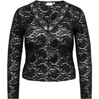ONLY CARMAKOMA Langarmshirt CARNIKKA L/S LACE TOP JRS NOOS Kunstfaser