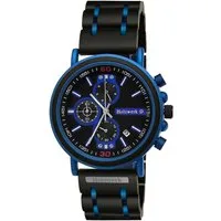 Holzwerk Chronograph BALVE Damen & Herren Holz Armband Uhr mit Datum in schwarz, blau