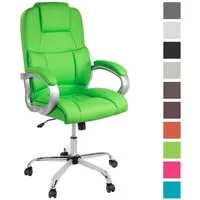 TPFLiving Chefsessel Denver mit abgebremsten Rollen (XXL Bürostuhl ergonomisch gepolsterter Schreibtischstuhl), Drehstuhl aus Kunstleder, Belastbarkeit bis 150 kg - Grün