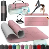 KESSER Yogamatte, Gymnastikmatte + Tragegurt rutschfest TPE Yogamatte gepolstert
