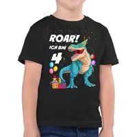 Shirtracer T-Shirt Ich bin 4 Jahre - T-Rex Dinosaurier Dino (1-tlg) 4. Geburtstag