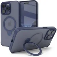 EAZY CASE Handyhülle Outdoor iPhone 15 Pro Max Case MagSafe Ring 6,7 Zoll, Outdoor Handy Hülle Etui Schutzhülle Slim mit Kameraschutz Blau