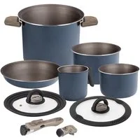 BRUNNER Topf-Set BRUNNER Camping Topfset TORRALTA Vacublock Leicht, Stapelbar, Alu, (7-tlg)
