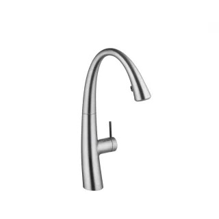 KWC Hebelmischer ZOE Auszieh Umstellbrause, A215, decor steel,122931 122931