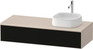 Duravit Zencha Konsolenwaschtischunterbau wandhängend Schwarz Linienstruktur & Taupe n/a & Supermatt ZE4812R63830000