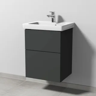 Sanipa 3way Waschtischunterbau zu Villeroy & Boch Subway 2.0 Waschtisch mit 2 Auszügen, Graphit-Matt SP6101B