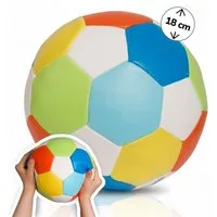 alldoro Softball Ø 18 cm im bunten Fußball-Design für Kinder ab 0 Jahren, Kinderball, extra weich und leicht, Ballspiele für drinnen & draußen