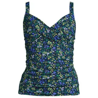 Tankinitop CHLORRESISTENT mit V-Ausschnitt für Damen in Plus-Größe, Damen, size: plus, Blau, Nylon-Mischung, by Lands' End