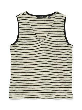 VERO MODA - VMOHIA SL V-NECK TOP JRS Birch - Gr. - XS