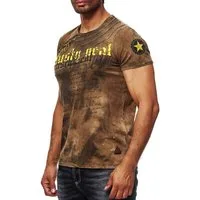 R-NEAL T-Shirt Batik T-Shirt Stretch Herren Kurzarm Shirt Verwaschen S M L XL XXL 3XL