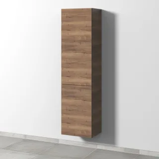 Sanipa 3way Stauraumschrank mit 1 Tür und 1 Wäschekorbklappe, Eiche-Tabak SM18450