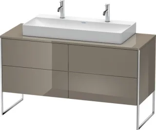 Duravit XSquare Konsolenwaschtischunterbau bodenstehend Flanell Grau Hochglanz 1400x548x778 mm - XS4 XS4925M8989