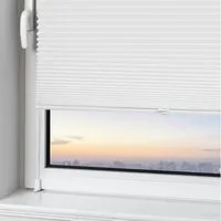 Vkele Plissee Ohne Bohren,Klemmfix,Weiß, Einfach Montage, Klemmträger, Easyfix Faltrollo mit Klemmträger Sonnenschutz und Sichtschutz