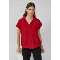 s.Oliver Kurzarmbluse Bluse Bluse aus strukturiertem Viskosemix mit aufgesetzter Tasche