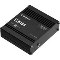 TSW100, Switch schwarz, Industrieller POE+ Ethernet Switch