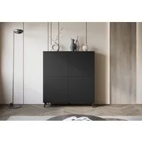 Home affaire Highboard HIGHBOARD PHUKET II, Stilvolle, grifflose Hochkommode, Breite 120cm, Mit 4 Türen und 8 Fächern und höhenverstellbaren Einlegeböden