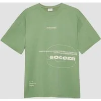 s.Oliver Kurzarmshirt T-Shirt Oversize T-Shirt mit Frontprint und Nahtdetail