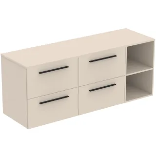 Ideal Standard Möbel-Set 160cm i.life B 4 Auszüge 2 off.Fächer Gr.Schwarz Sandbeige matt, T5839NF T5839NF