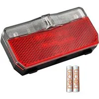 nean Fahrrad-Rücklicht Batterie, intergr. Reflektor, mit StVZO-Zulasssung, inkl. Batterien, 5 Candela