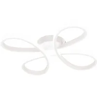 TRIO Leuchten LED Deckenleuchte FLY, Deckenlampe LED 22W 2600 Lumen kaltweiß 4000K 3-Stufen dimmbar, Dimmfunktion, LED fest integriert, Kaltweiß, Maße 40x40 cm, LED Band Schleife Deckenlampe Schlafzimmer Wohnzimmer