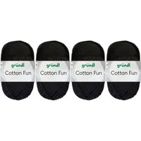 Gründl 4x50 Gramm Gründl Cotton Fun Wollset (von einer Farbe) Häkelwolle