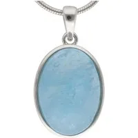 Lebensquelle Plus Kettenanhänger Aquamarin Anhänger (oval) in Silber gefasst