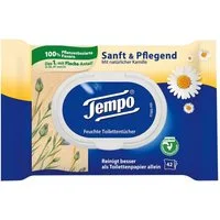 TEMPO feuchtes Toilettenpapier Sanft & Pflegend, mit natürlicher Kamille, 1-lagig, 42 Blatt