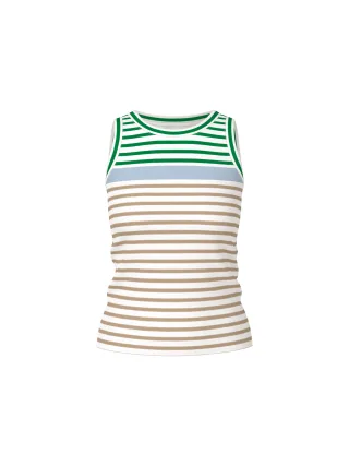 Marc Cain Sports - Ringel-Top aus Baumwollstretch bright emerald new - Gr. - 42