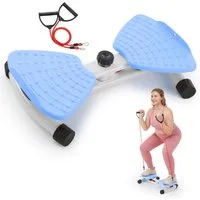 kehot Multitrainer Drehbarer Twister mit Zugbändern, Fitness-Twist-Board für Training, (Stabile Konstruktion mit 90° Rotation für Vielseitige Übungen, Große Rutschfeste Trittfläche 52×32 cm, bis 150 kg belastbar), Inklusive 2 Zugbändern & Anleitung –