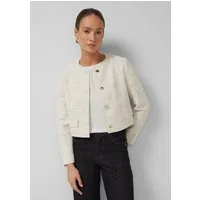 s.Oliver Funktionsjacke Indoor-Jacke Verkürzte Boucléjacke mit Glitzergarn